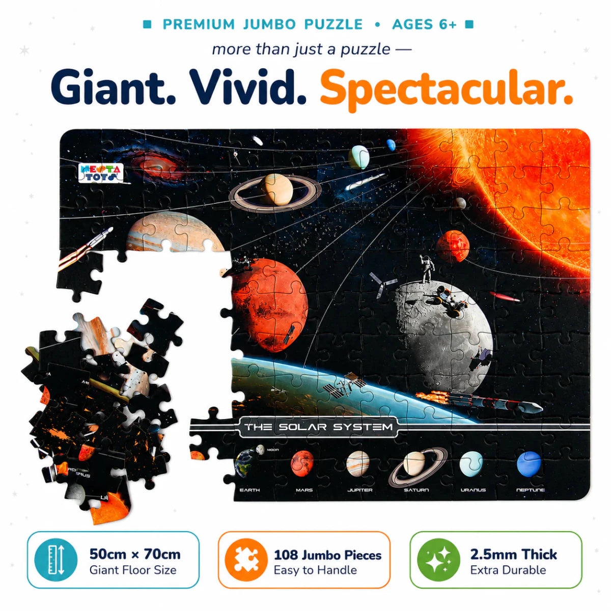 Solar System Jigsaw Puzzle (108 Jumbo Pieces) - NESTA TOYS