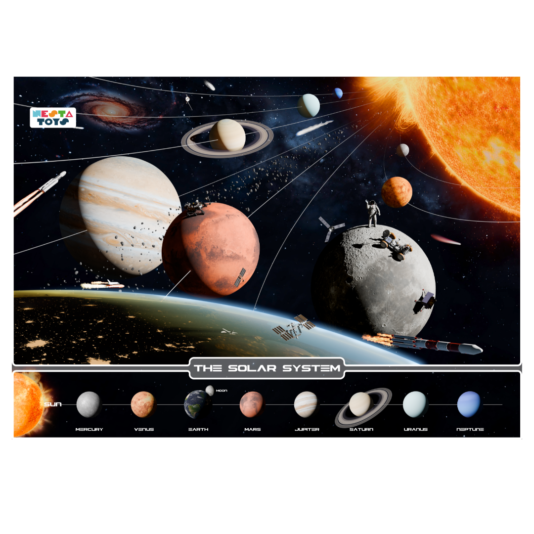 Solar System Jigsaw Puzzle (108 Jumbo Pieces), 100 pcs puzzle, floor puzzle, puzzle for kids, educational toys, space puzzle, learning toys