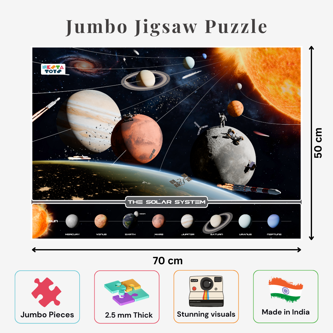 Solar System Jigsaw Puzzle (108 Jumbo Pieces), 100 pcs puzzle, floor puzzle, puzzle for kids, educational toys, space puzzle, learning toys