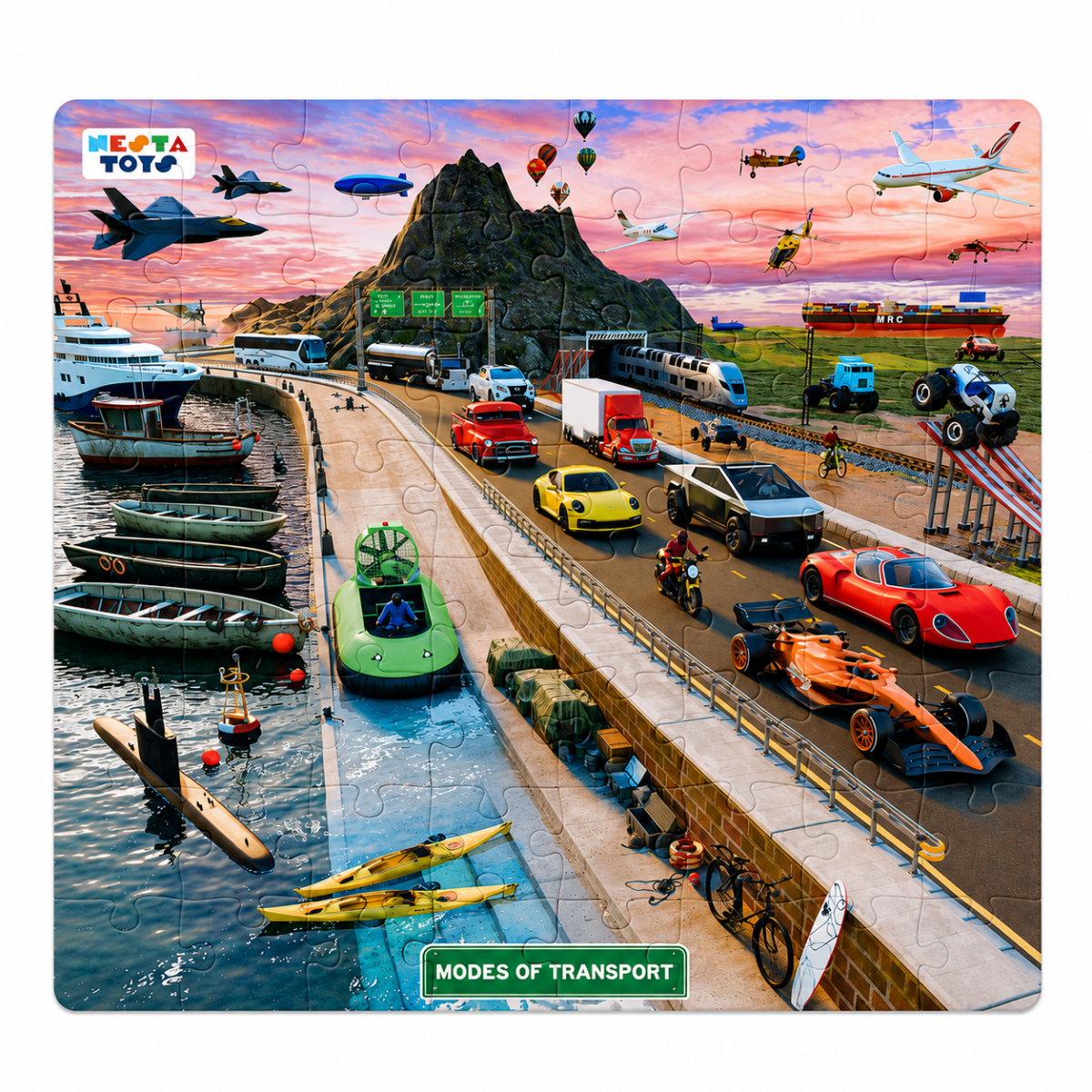 Modes of Transport Jigsaw Puzzle (64 Pcs) - NESTA TOYS