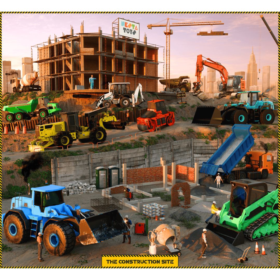 Construction Site Puzzle for Kids (64 Pcs)