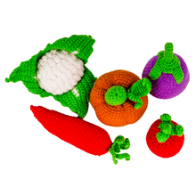 Load image into Gallery viewer, Crochet Fruits &amp; Vegetable Toys, Play Food for Kids, baby toys, kitchen toys, crochet toys, nesta toys, montessori toys, pretend play toys, play Food, play Fruits, play vegetables
