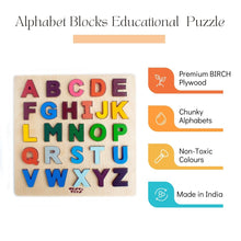 Load image into Gallery viewer, Montessori toys, Alphabet Puzzles, chunky wooden puzzle, puzzle for kids, gifts for kids, DIY activities kids, Wooden Jigsaw Puzzle Toys, ABC puzzle, phonics toy, educational puzzle, learning toys, educational toys, Channapatna toys, sawantwadi, kondapalli, made in India toys, Montessori, toy manufacturer
