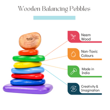 Load image into Gallery viewer, Rainbow building blocks, Wooden Balancing Pebbles,  Rainbow Stacking Sensory Toy (8 Pcs)
