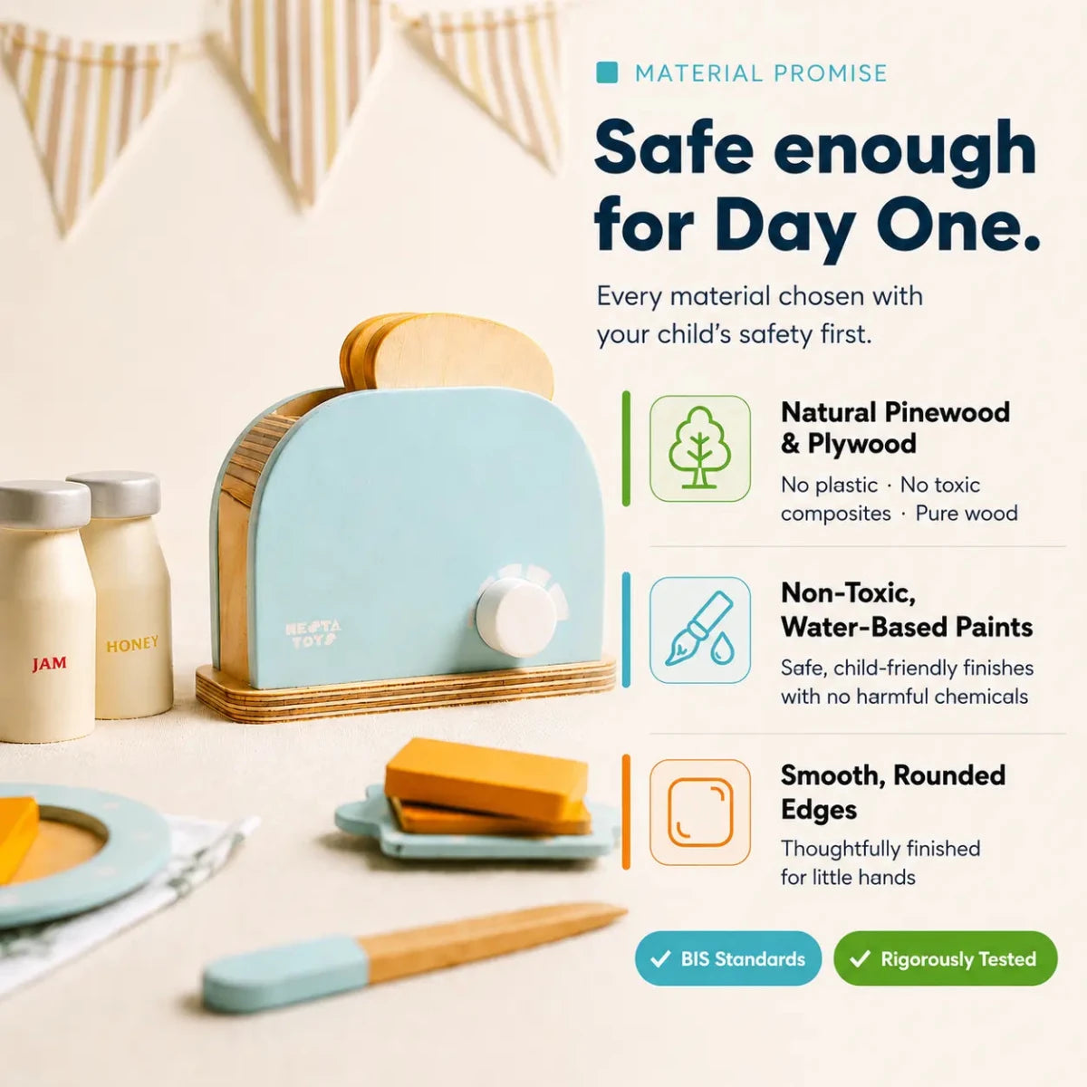 Wooden Bread Pop - up Toaster Toy - NESTA TOYS