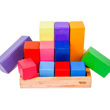 Load image into Gallery viewer, Wooden Building Blocks with Tray, Rainbow Math Rod Toy, nesta toys, building blocks
