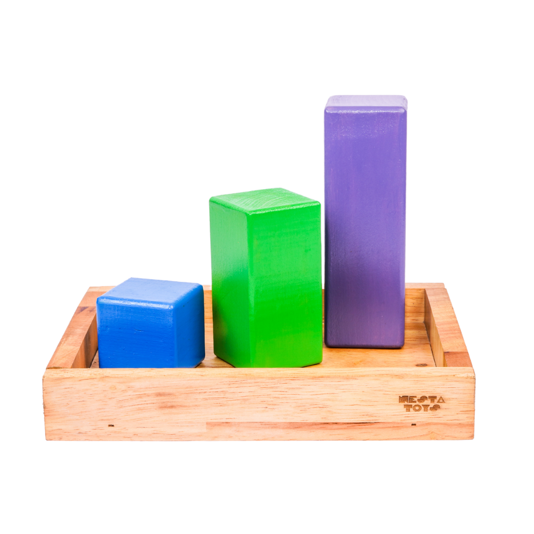 Wooden Building Blocks with Tray, Rainbow Math Rod Toy, nesta toys, building blocks