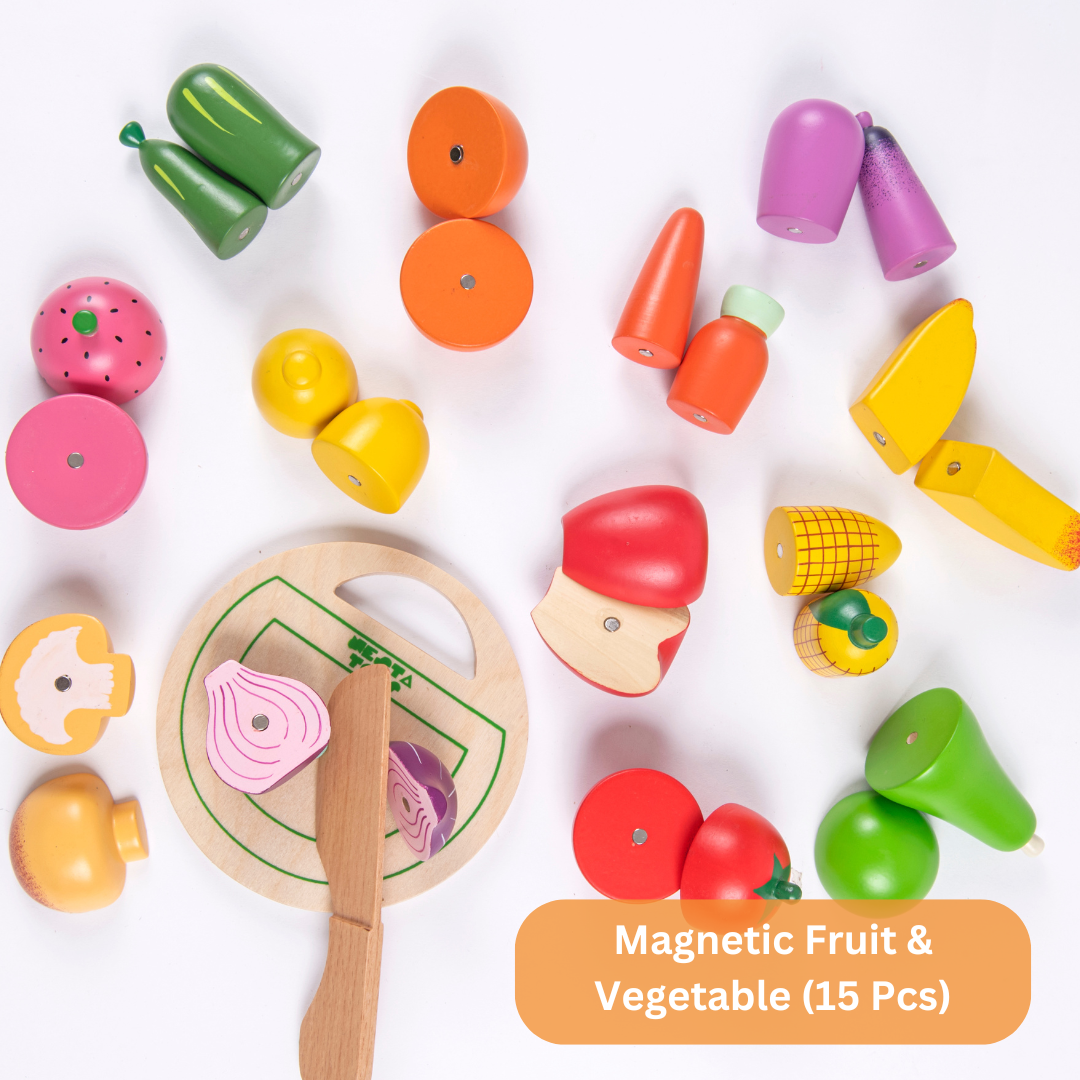 wooden fruit and vegetable toys, wooden play food, pretend food toys, kitchen toys, toddler toys, preschool toys, educational toys, healthy eating toys, imaginative play, wooden toys, cutting fruit toys, play food set, Waldorf toys, Montessori toys, nesta toys