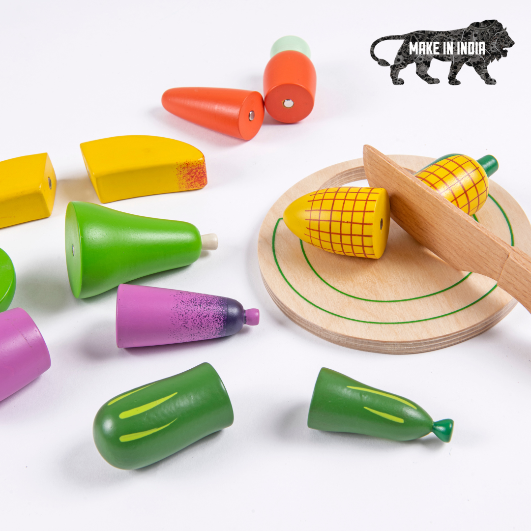 wooden fruit and vegetable toys, wooden play food, pretend food toys, kitchen toys, toddler toys, preschool toys, educational toys, healthy eating toys, imaginative play, wooden toys, cutting fruit toys, play food set, Waldorf toys, Montessori toys, nesta toys