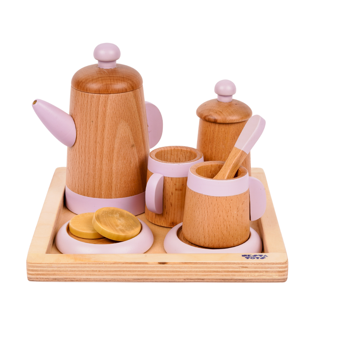 Montessori Wooden toys, toys for babies, Wooden Tea Set, Pretend Play Food Sets, kitchen toys, montessori toys, channapatna toys, toy manufacturer,  toys for girls,  toys for boys, nesta toys