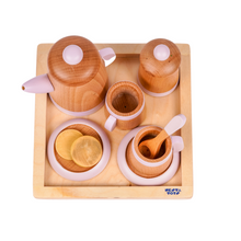Load image into Gallery viewer, Wooden Tea Set, Pretend Play Food Sets, kitchen toys, montessori toys, channapatna toys, toy manufacturer 
