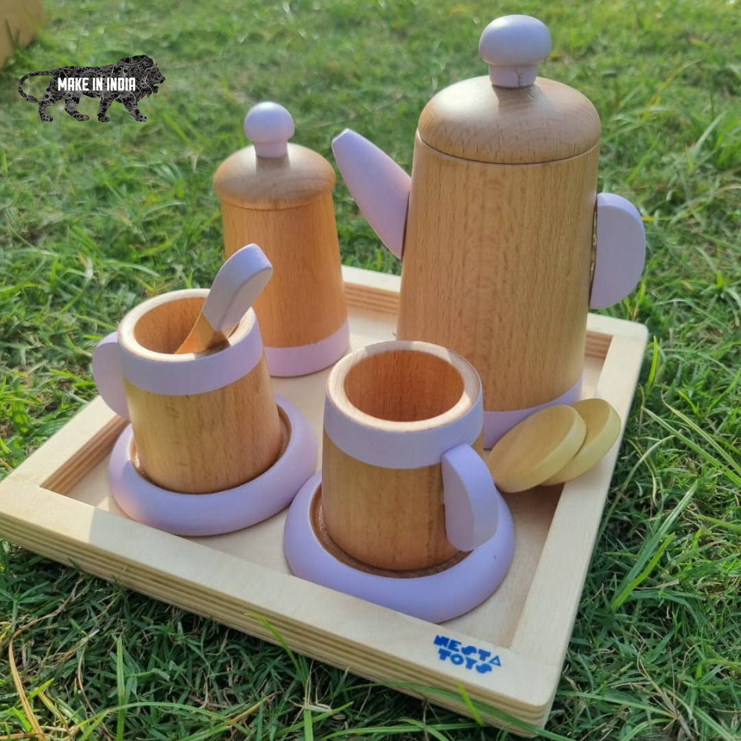 Montessori Wooden toys, toys for babies, Wooden Tea Set, Pretend Play Food Sets, kitchen toys, montessori toys, channapatna toys, toy manufacturer,  toys for girls,  toys for boys, nesta toys