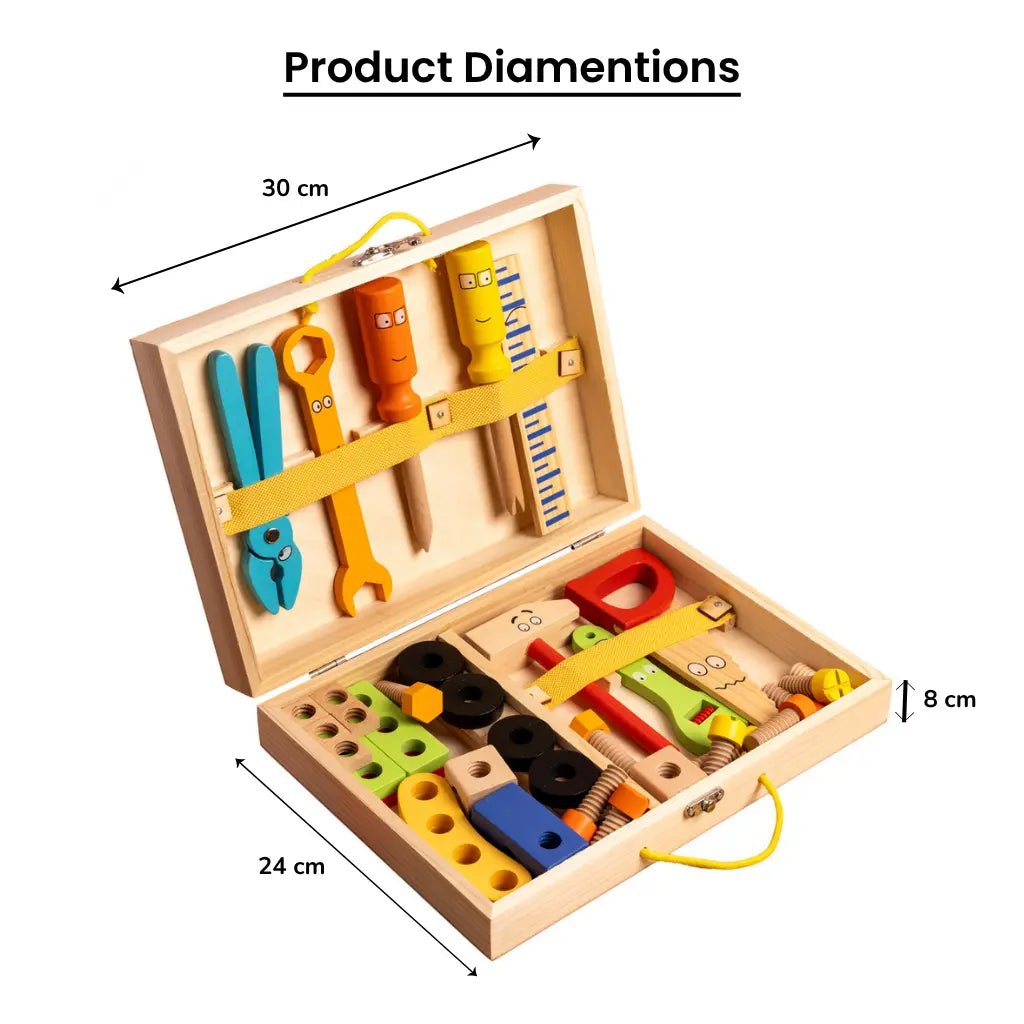 Wooden Tool Kit Toy with Tool Box (40 Pcs) - NESTA TOYS
