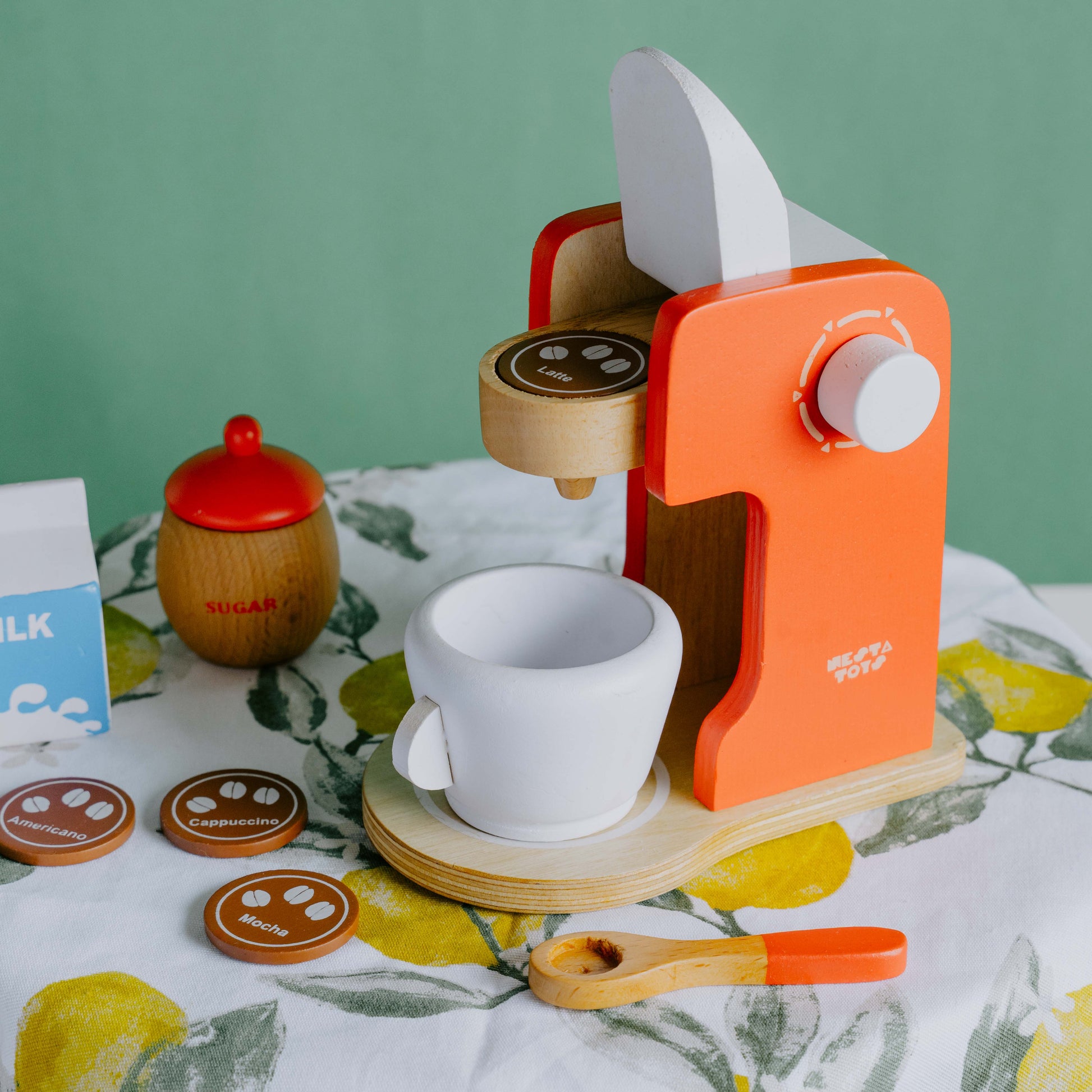 Wooden Coffee Maker Toy, Pretend Play, Kitchen Toys, role play toys, buy toys online, made in india toys, nesta toys, toys for kids, gifts for kids,  toys girls, toys boys, kitchen set toy, cooking toy, play fruits, play vegetables, play food