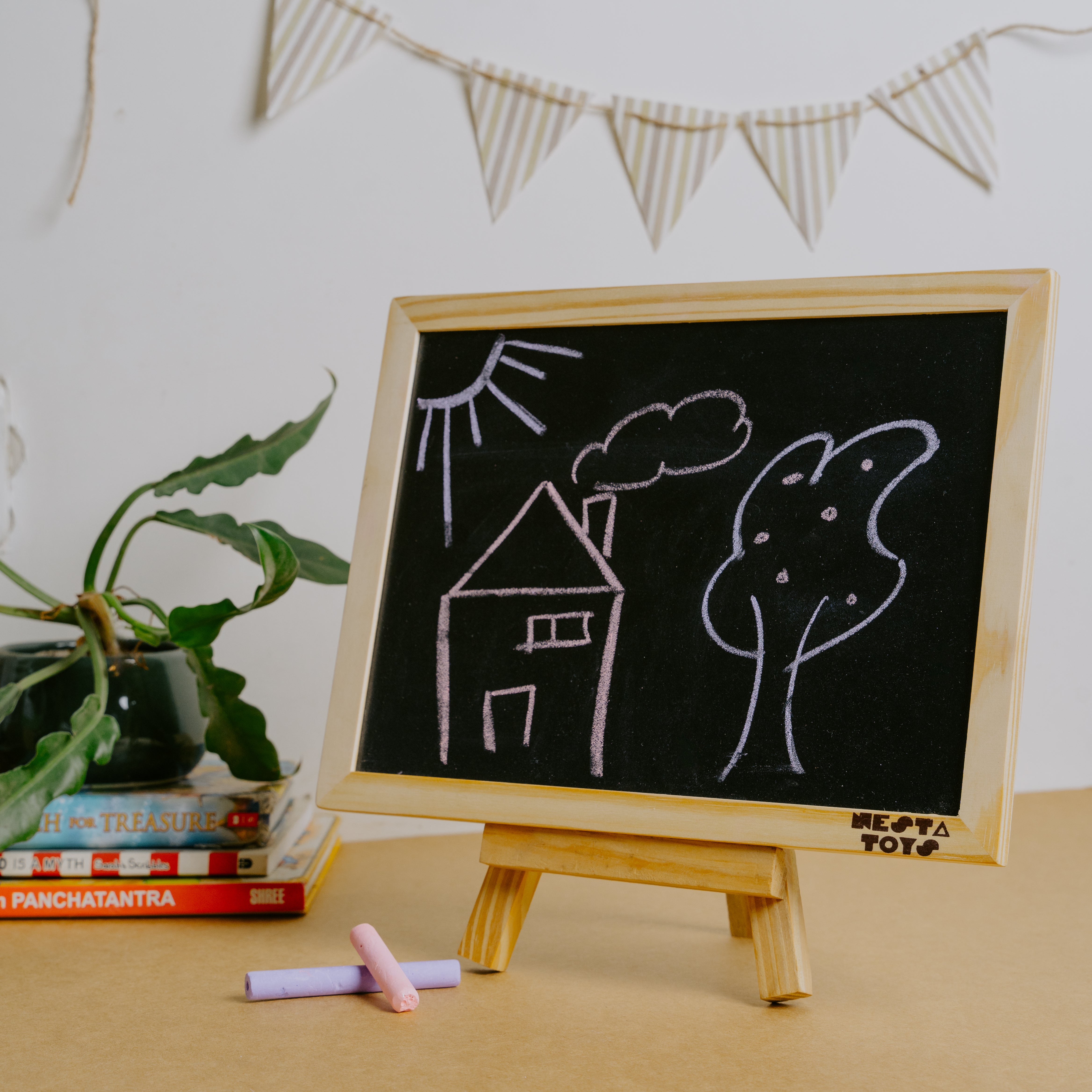 Slate with wooden frame, Blackboard for kids, Easel, Pre writing toys, Alphabet writing, umber writing, chalkboard