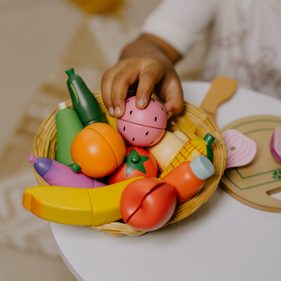 Wooden Vegetable and Fruit Magnetic Toy (15 Pcs)