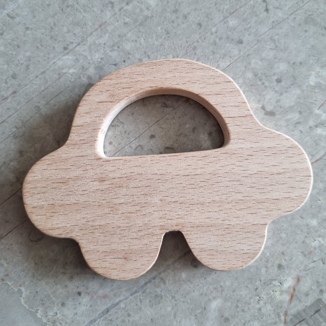 Wooden car teether, wooden teether, neem wood teether, beech wood teether, baby toys, montessori toys, learning toys, waldorf toys