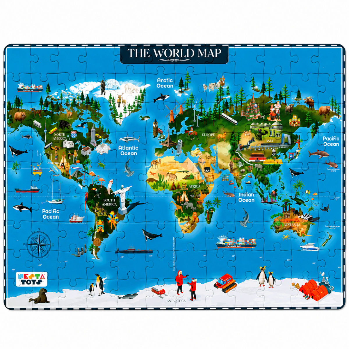 World Map Jigsaw Puzzle (108 Jumbo Pieces)