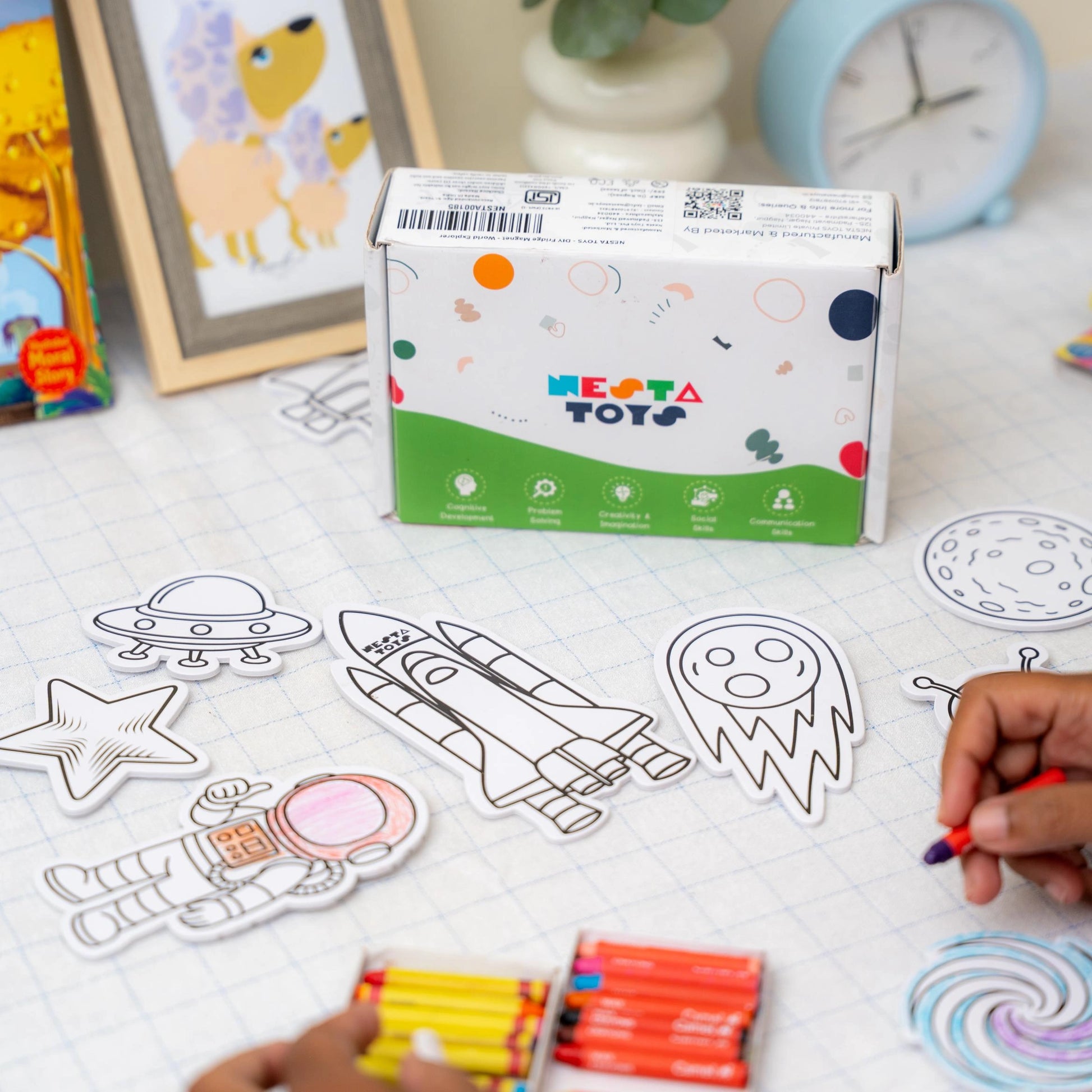 DIY Space magnets made from recycled paper with strong magnets