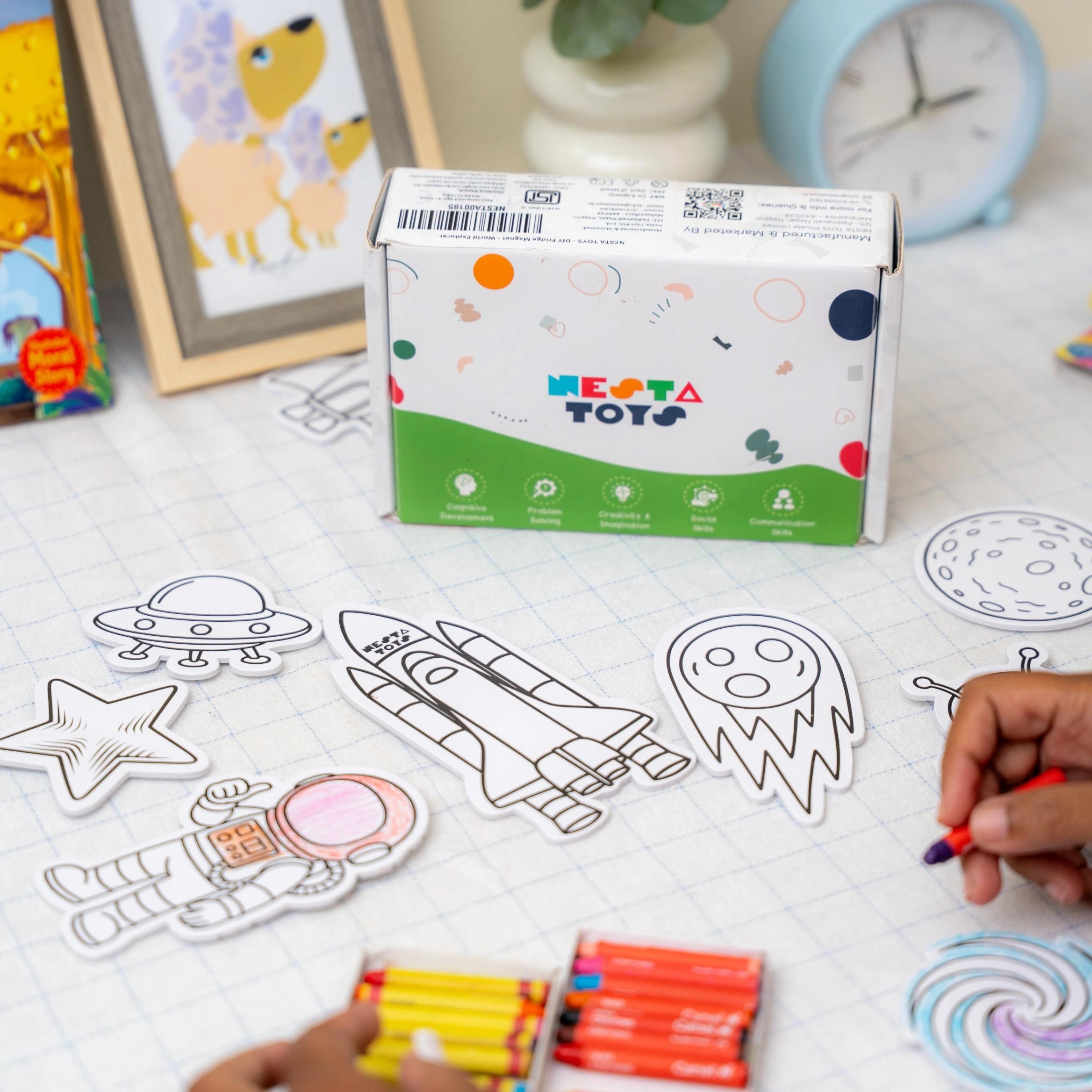 DIY Space magnets made from recycled paper with strong magnets