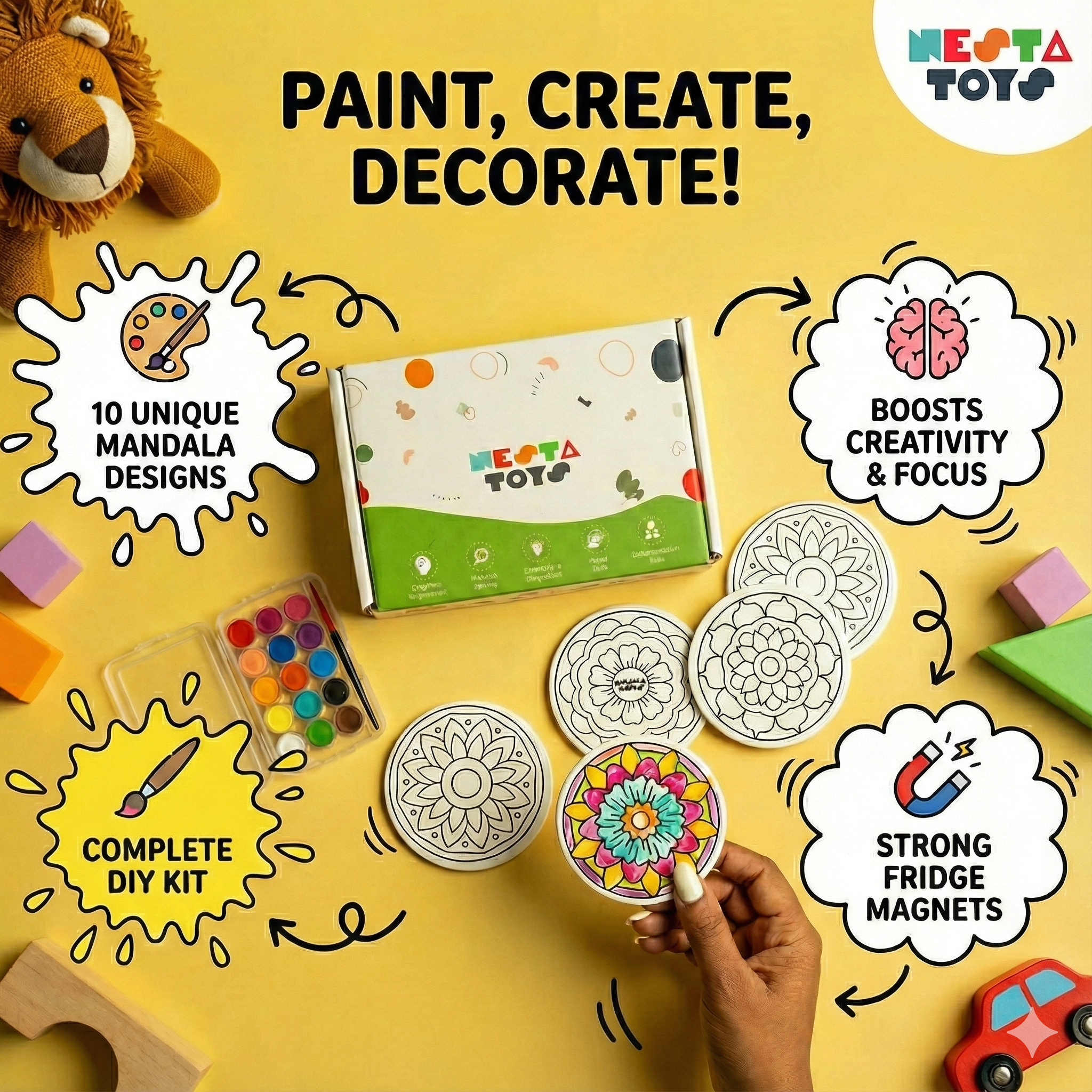 DIY Fridge Magnet - Mandala Art