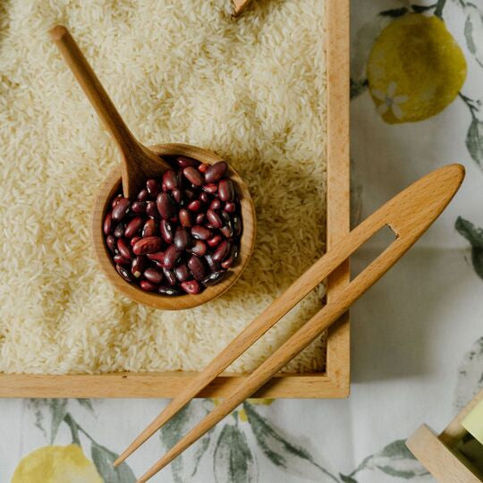 NESTA TOYS Montessori Learning Wooden Sensory Toy Set with Sand Writing Tray for Kids Aged 2 to 6 Years