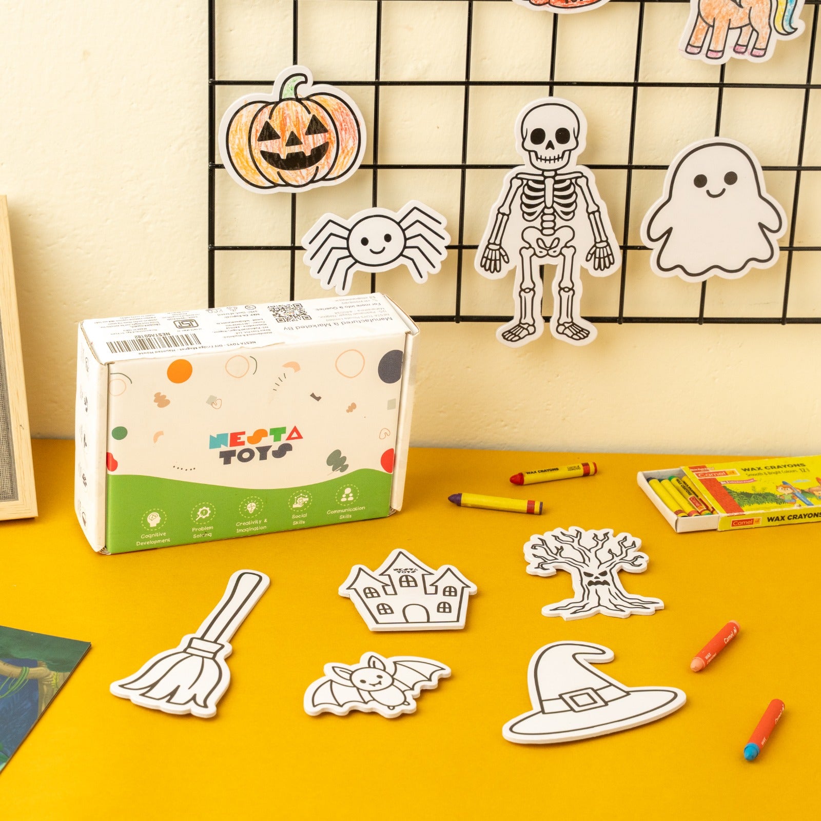 DIY Haunted House magnets set with recycled paper and strong magnets