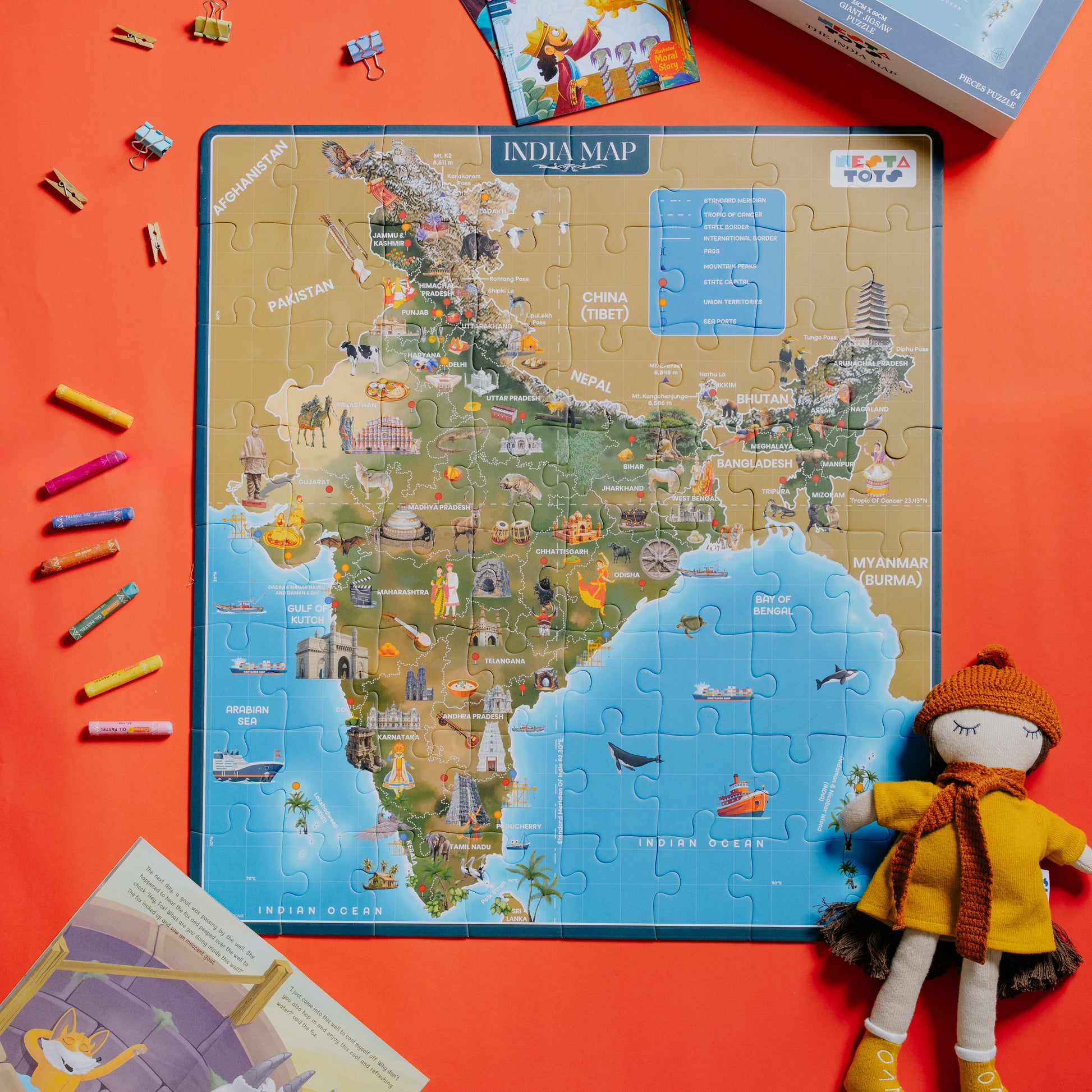India Map Jigsaw Puzzle (64 Pcs) - nestatoys