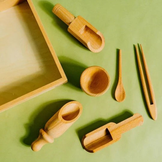 NESTA TOYS Montessori Learning Wooden Sensory Toy Set with Sand Writing Tray for Kids Aged 2 to 6 Years