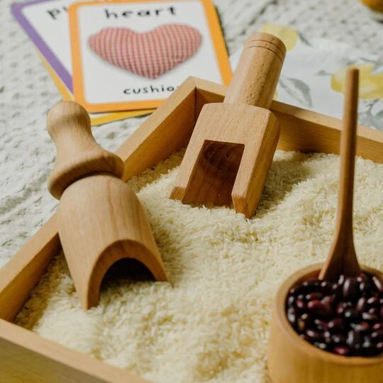 NESTA TOYS Montessori Learning Wooden Sensory Toy Set with Sand Writing Tray for Kids Aged 2 to 6 Years