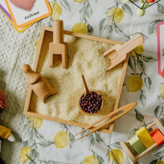 NESTA TOYS Montessori Learning Wooden Sensory Toy Set with Sand Writing Tray for Kids Aged 2 to 6 Years