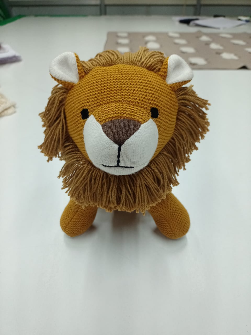 Lion Plush Toy for Kids – Snuggly Knitted Cotton Soft Toy