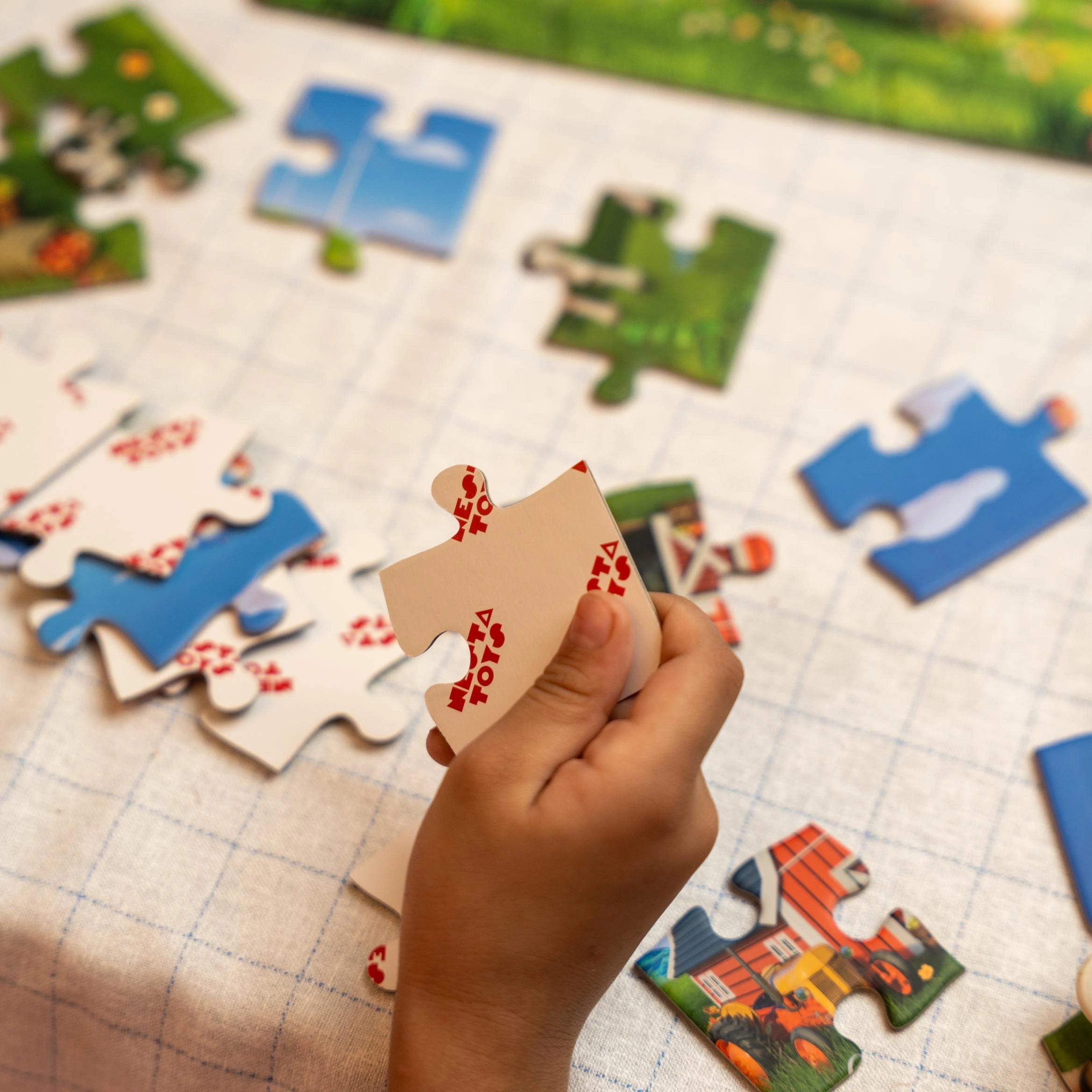 Hands-on STEM activity with Farm Animals puzzle for early learners