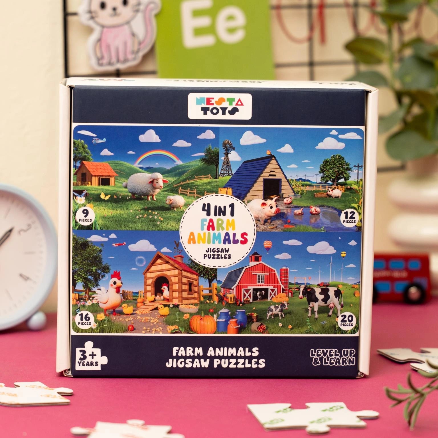 Hands-on STEM activity with Farm Animals puzzle for early learners