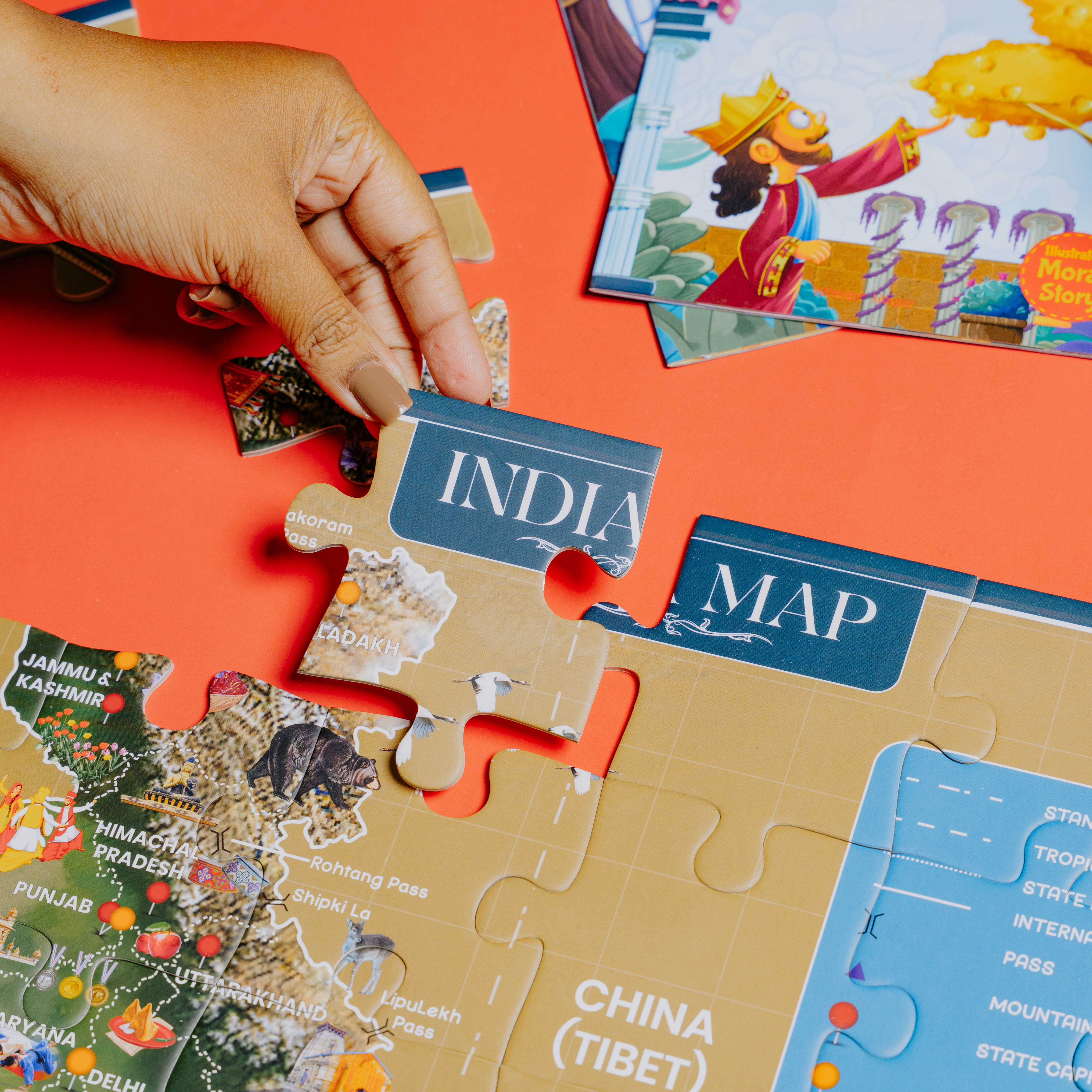 NESTA TOYS Floor Puzzle and Game India Map 64 pcs educational jigsaw for kids ages 3 to 7