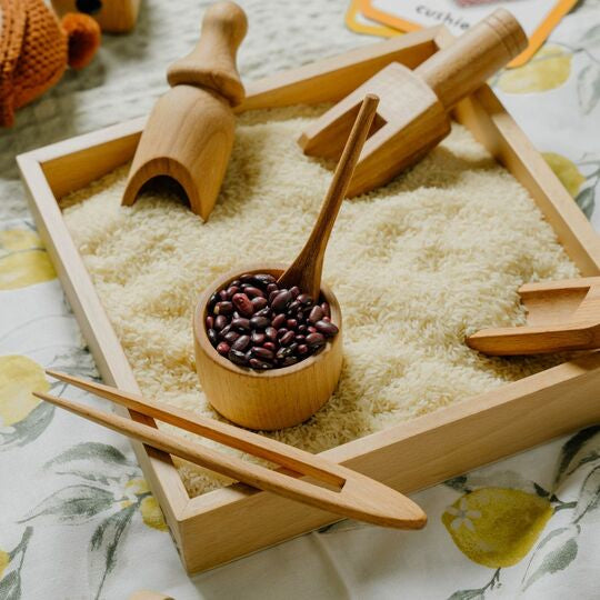 NESTA TOYS Montessori Learning Wooden Sensory Toy Set with Sand Writing Tray for Kids Aged 2 to 6 Years