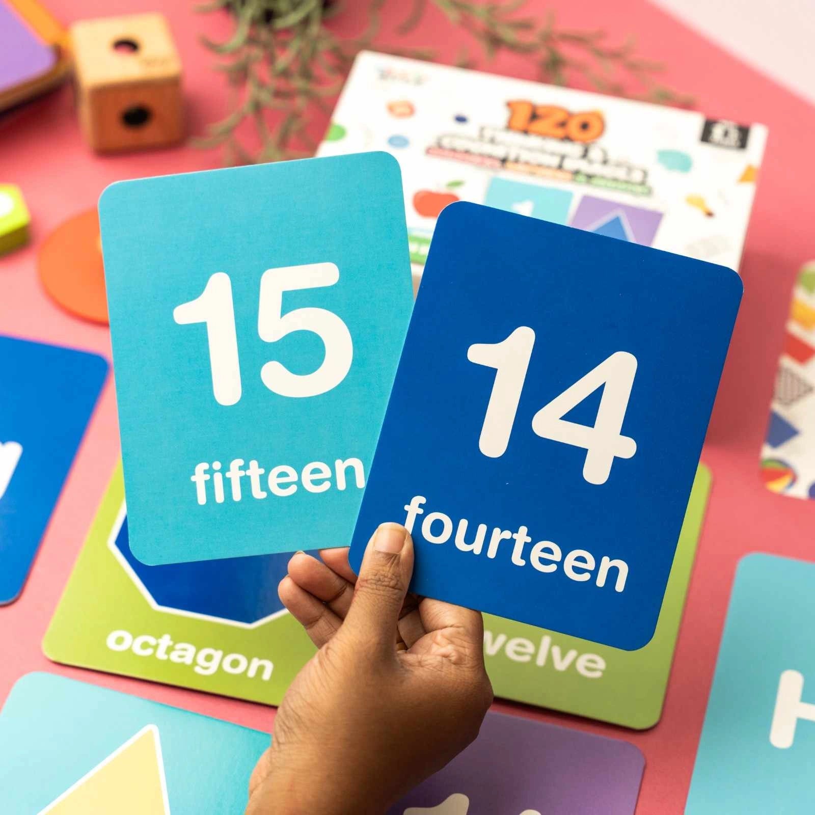 NESTA TOYS thick flash cards for toddlers with numbers letters colors and shapes