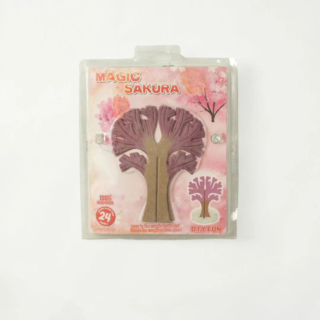 Paper tree chemistry experiment kit for kids showing crystal growth science activity