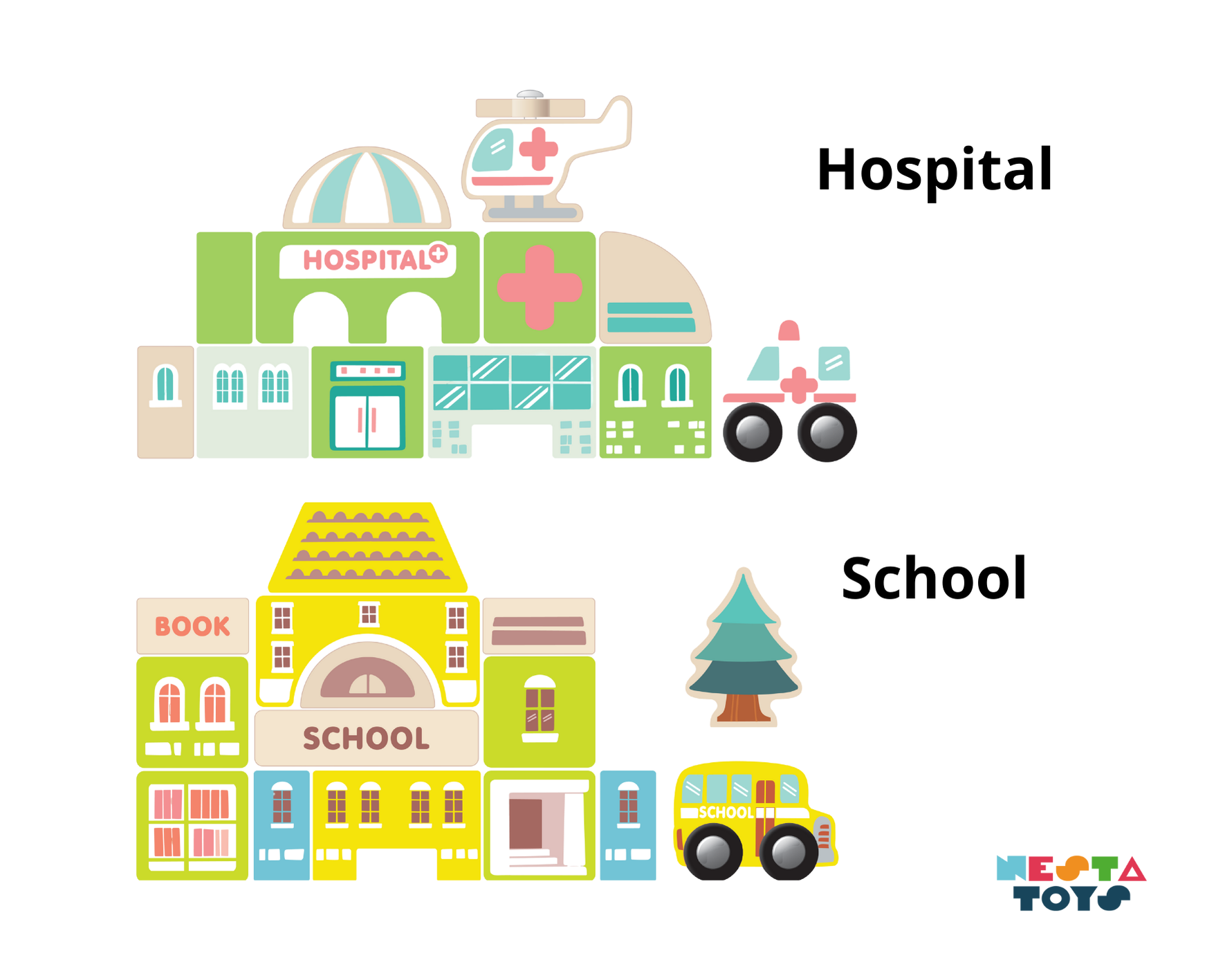 Wooden city building blocks toy set with 115 colorful eco-friendly pieces including buildings, vehicles, trees, and road signals for kids creative play