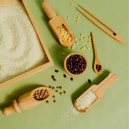 NESTA TOYS Montessori Learning Wooden Sensory Toy Set with Sand Writing Tray for Kids Aged 2 to 6 Years