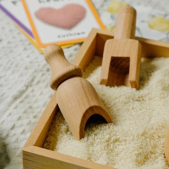 NESTA TOYS Montessori Learning Wooden Sensory Toy Set with Sand Writing Tray for Kids Aged 2 to 6 Years