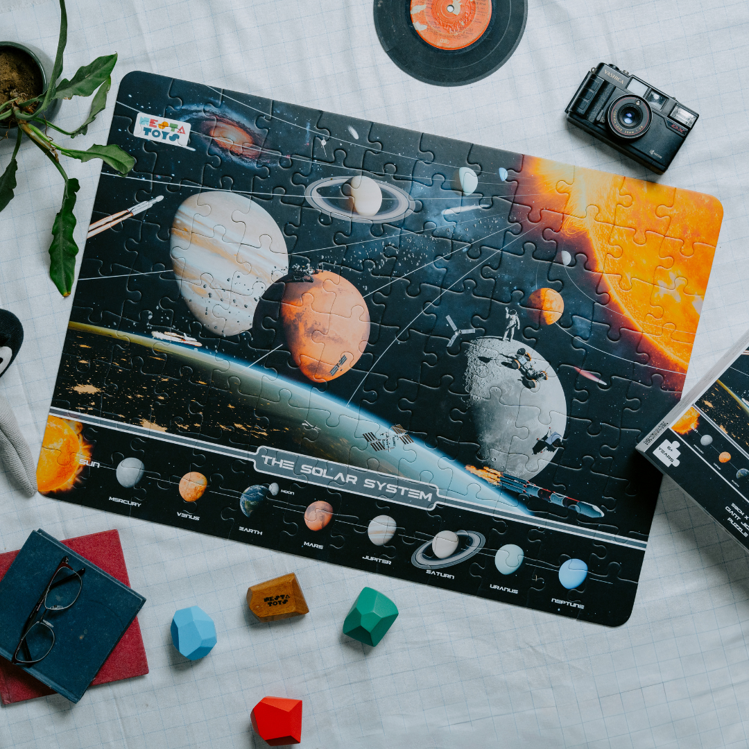 Solar system learning puzzle made for engaging and repeated play