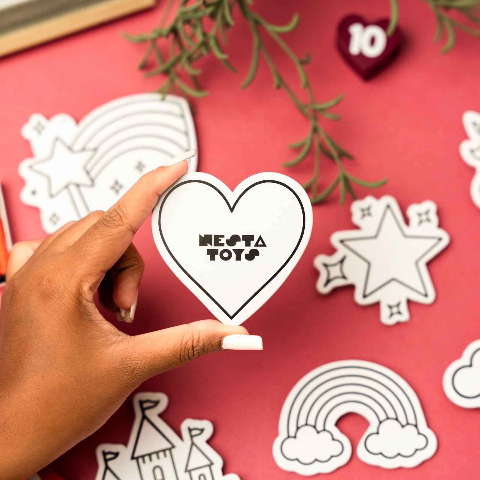 DIY unicorn magnets craft kit for kids by Nesta Toys with 10 colorful designs