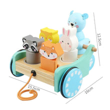 Load image into Gallery viewer, Pull along toy, wooden toy for babies, building blocks for babies, pull along animal, wooden truck, wooden car, wooden building blocks, wooden puzzle for kids, nesta toys, toys for toddler, toys for babies,
