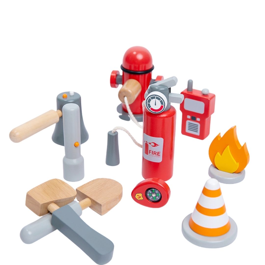 Pretend Play, role play, wooden toys, firefighter, costume for kids,  firefighter toy, firetruck toy, wooden toy for kids, India, buy wooden toys