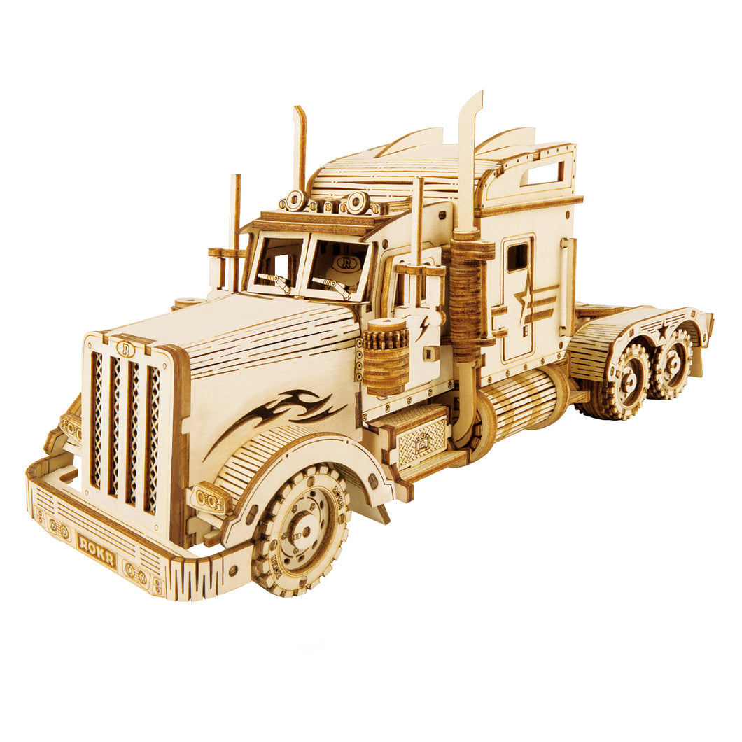 3D Wooden Puzzle for Adults Vehicle Building Kits to Build Brain Teaser Toys for Kids Wooden Craft Kits Model Heavy Truck