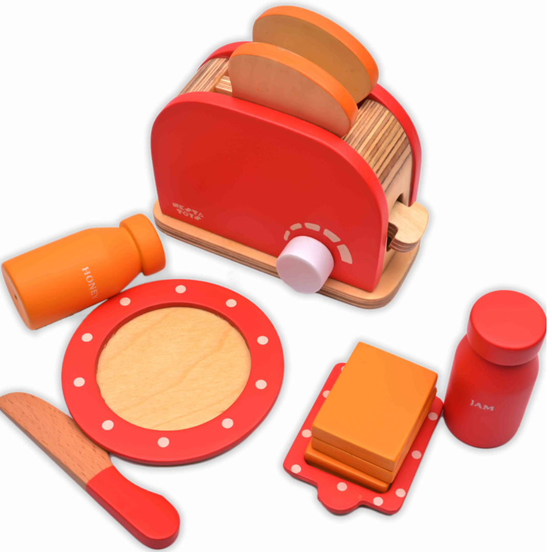 Wooden Bread Pop-up Toaster Toy, wooden toys, nesta toys, buy toys online, pretend play toys, role play toys, made in India toys, Kids toys, giFt kids