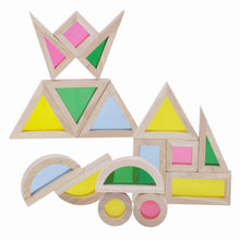 Load image into Gallery viewer, Nesta Toys Wooden Rainbow Blocks | Acrylic Multicolor Geometrical Blocks Set for Kids,  Nesta Toys - Buy wooden toys in India, sensory toys, buy toys online, sensory tools for kids
