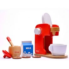Load image into Gallery viewer, Wooden Coffee Maker Toy, Pretend Play, Kitchen Toys, role play toys, buy toys online, made in india toys, nesta toys, toys for kids, gifts for kids,  toys girls, toys boys, kitchen set toy, cooking toy, play fruits, play vegetables, play food

