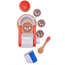 Load image into Gallery viewer, Wooden Coffee Maker Toy, Pretend Play, Kitchen Toys, role play toys, buy toys online, made in india toys, nesta toys, toys for kids, gifts for kids,  toys girls, toys boys, kitchen set toy, cooking toy, play fruits, play vegetables, play food
